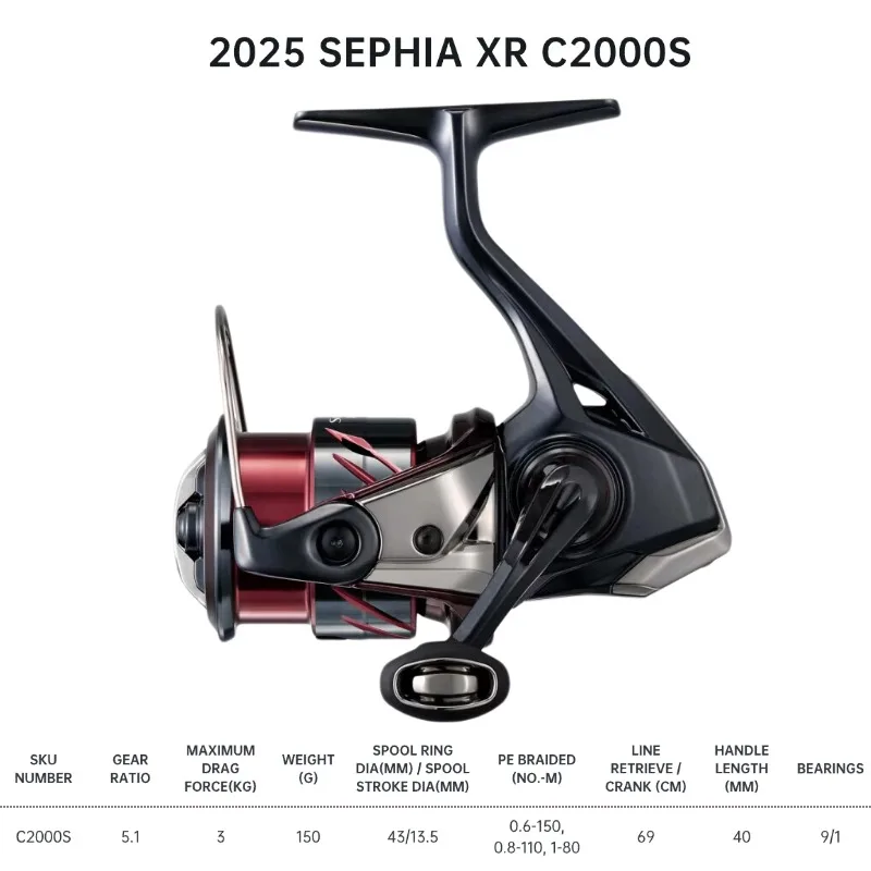Shimano 2025 Sephia XR C2000S C3000S SHG SDH SDHHG Double Handle