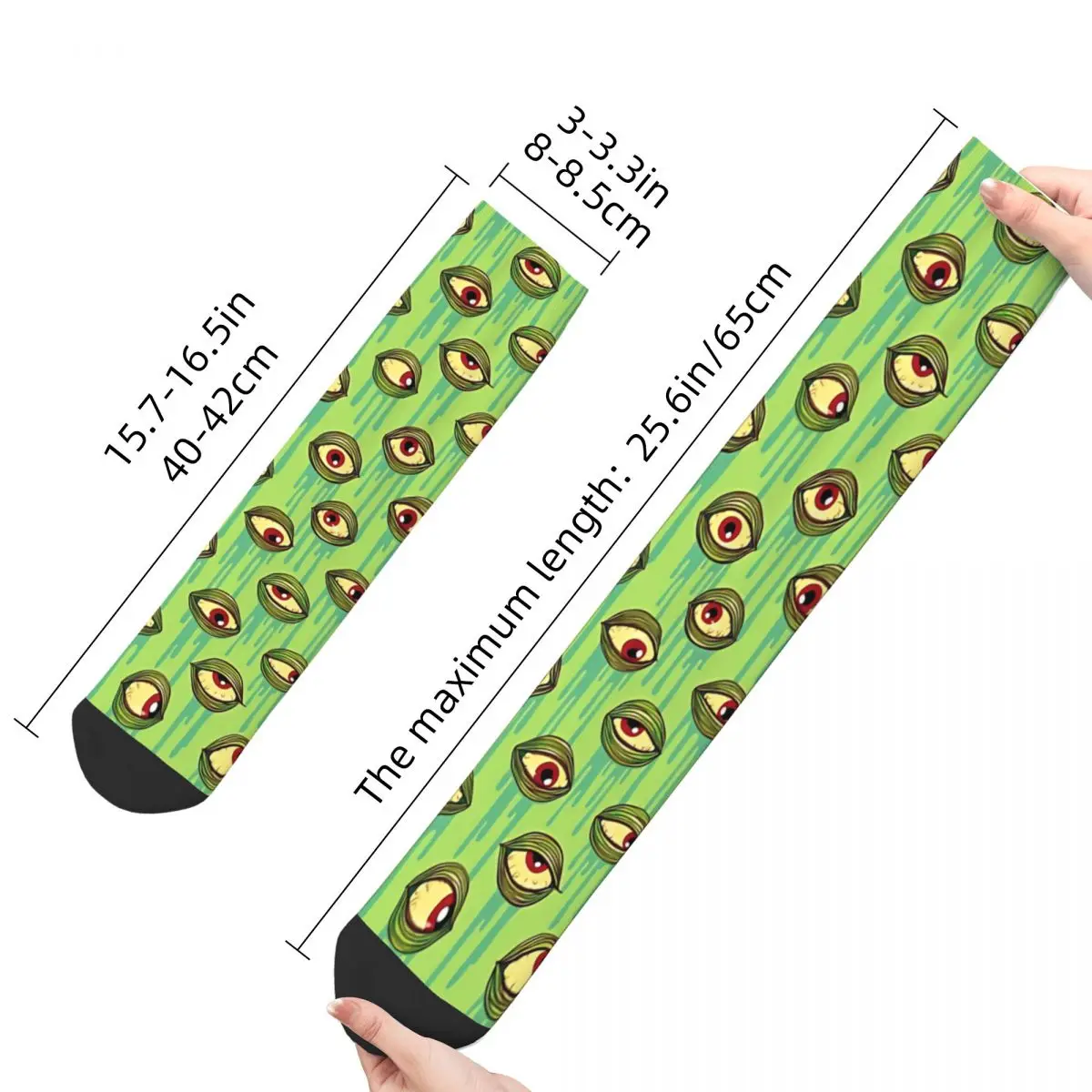 Funny Crazy Sock for Men Mutant Eyeballs Vintage Eye Pattern Quality Pattern Printed Crew Sock Casual Gift