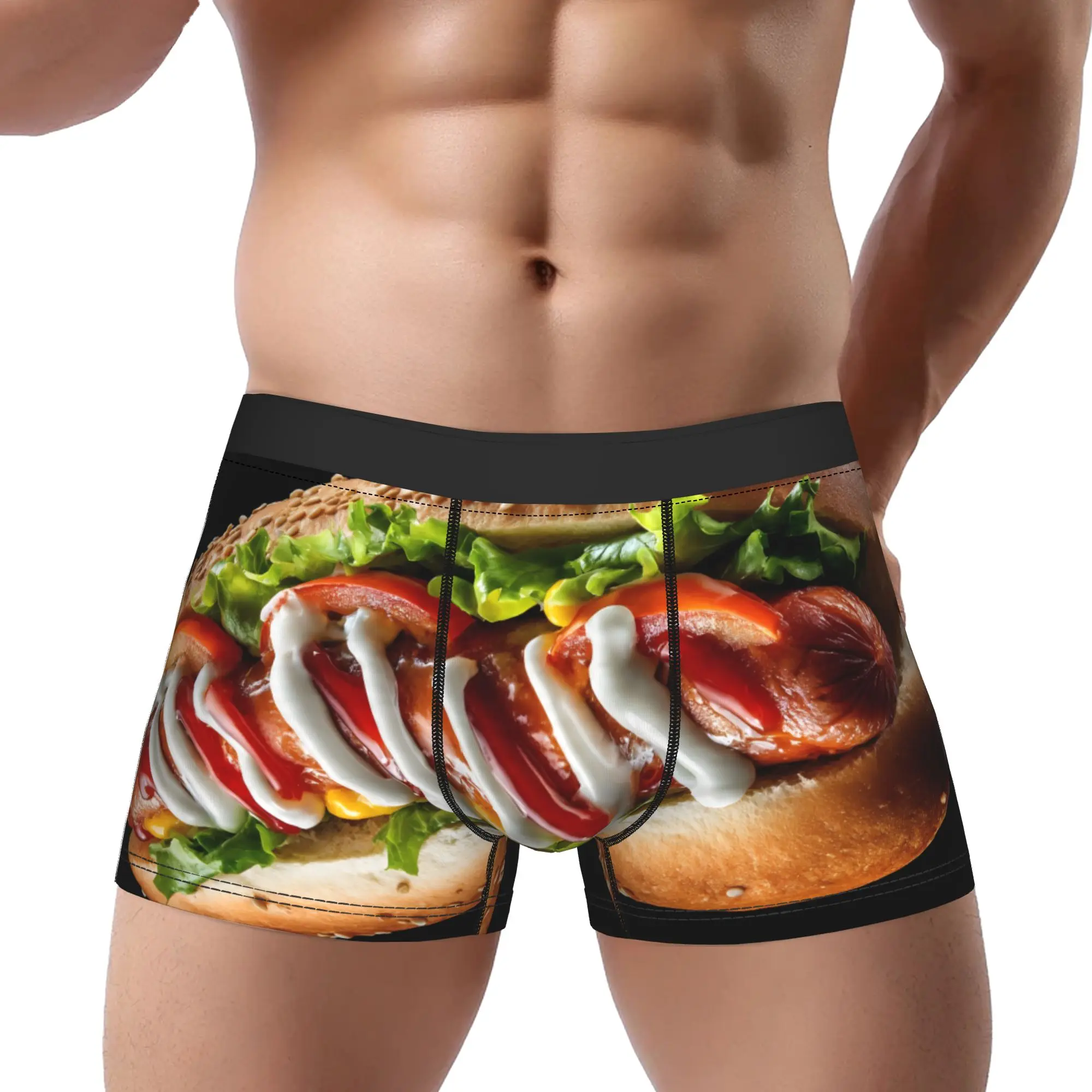

1piece Hot Dog Delicious Underpants Breathbale Panties Man Underwear Comfortable Shorts