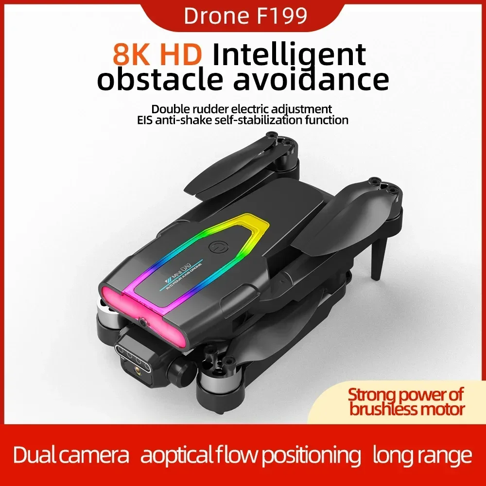 Drone 4K Professional Dual HD Camera FPV 360° Obstacle Avoidance Brushless Motor Rc Quadcopter Dron Toys