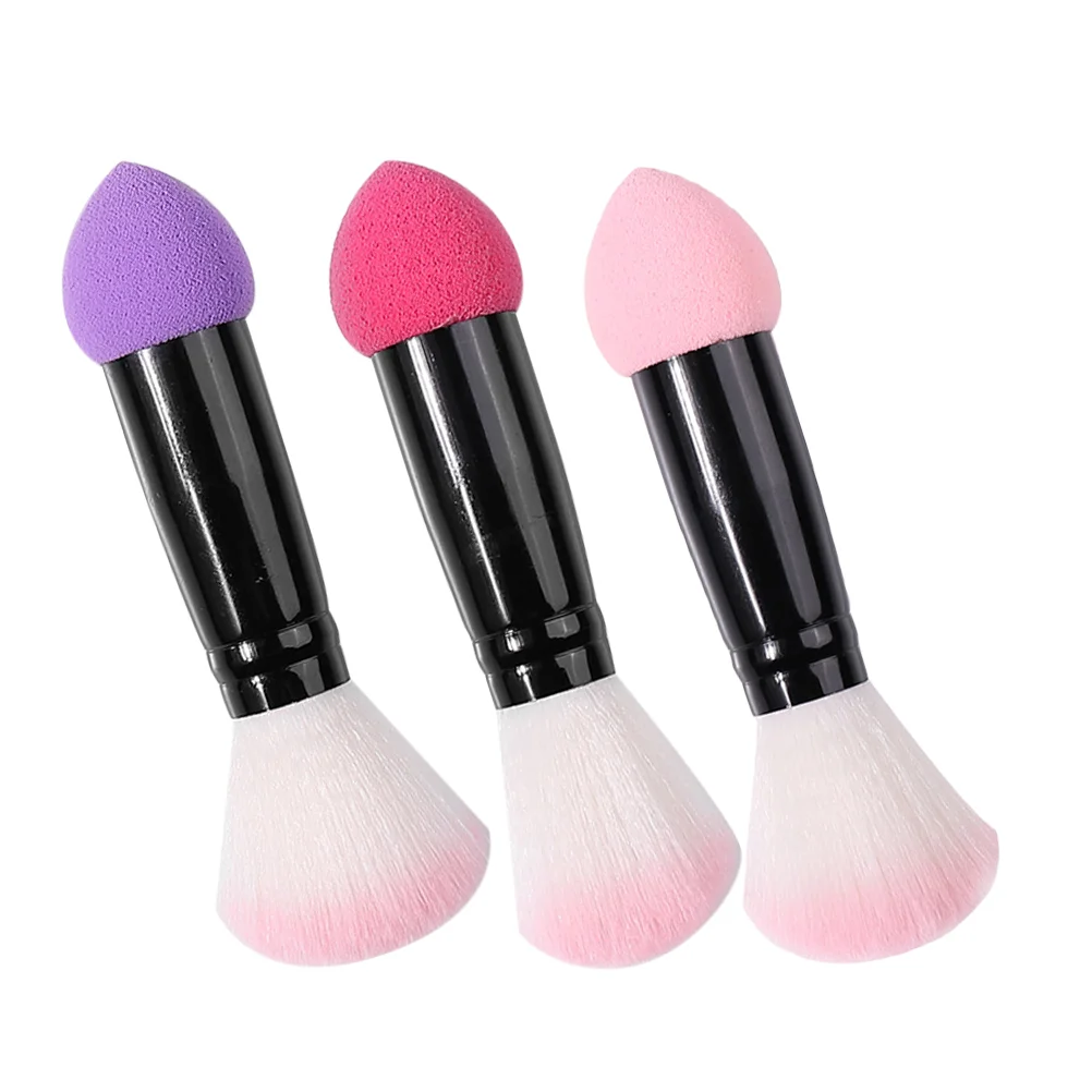 

3 Pcs Double-ended Powder Brush Blush Make up Makeup Cream Foundation for Liquid Cosmetics Tools Contour Sided Blending