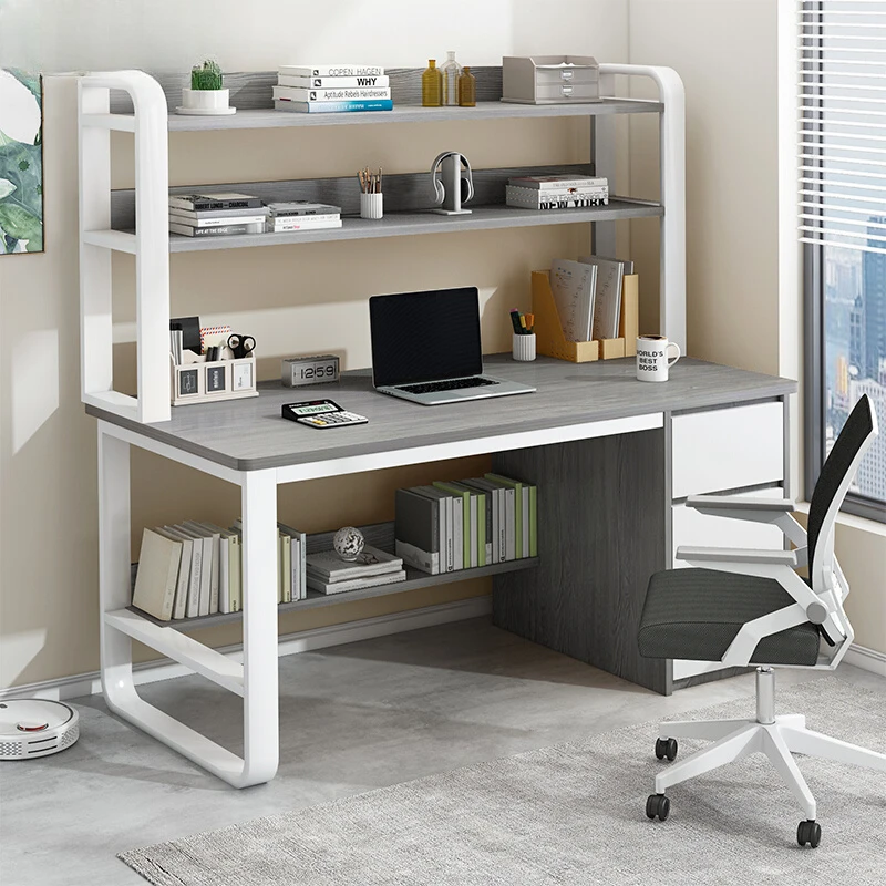 

Computer desk, bookshelf integrated, simple bedroom, economical office desk, simple modern study desk