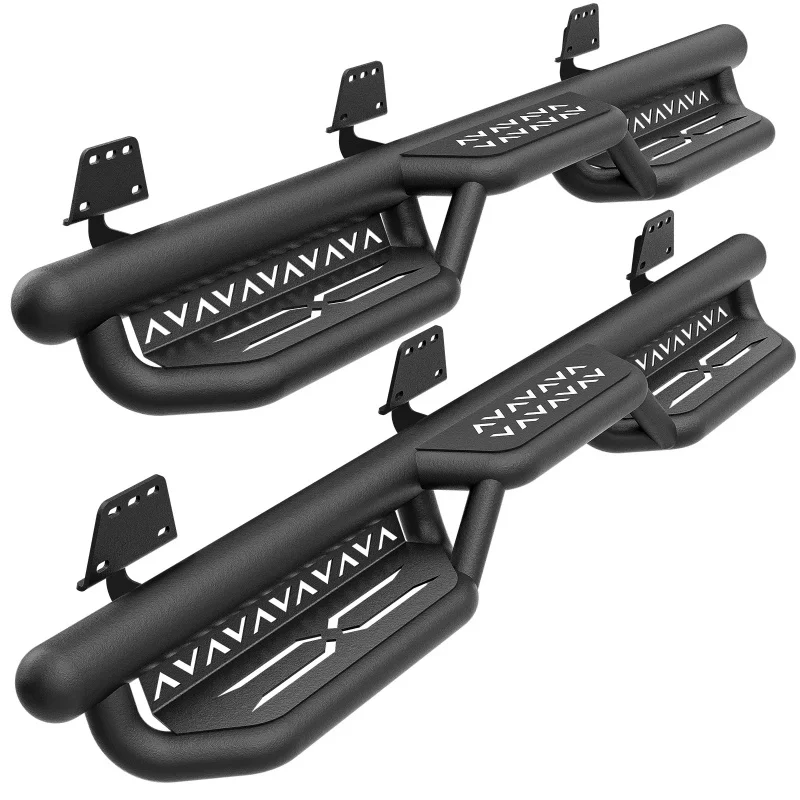 

High Quality 2 Stairs Side Steps Rock Sliders Fit 2019-2025 1500 Crew Cab New Body