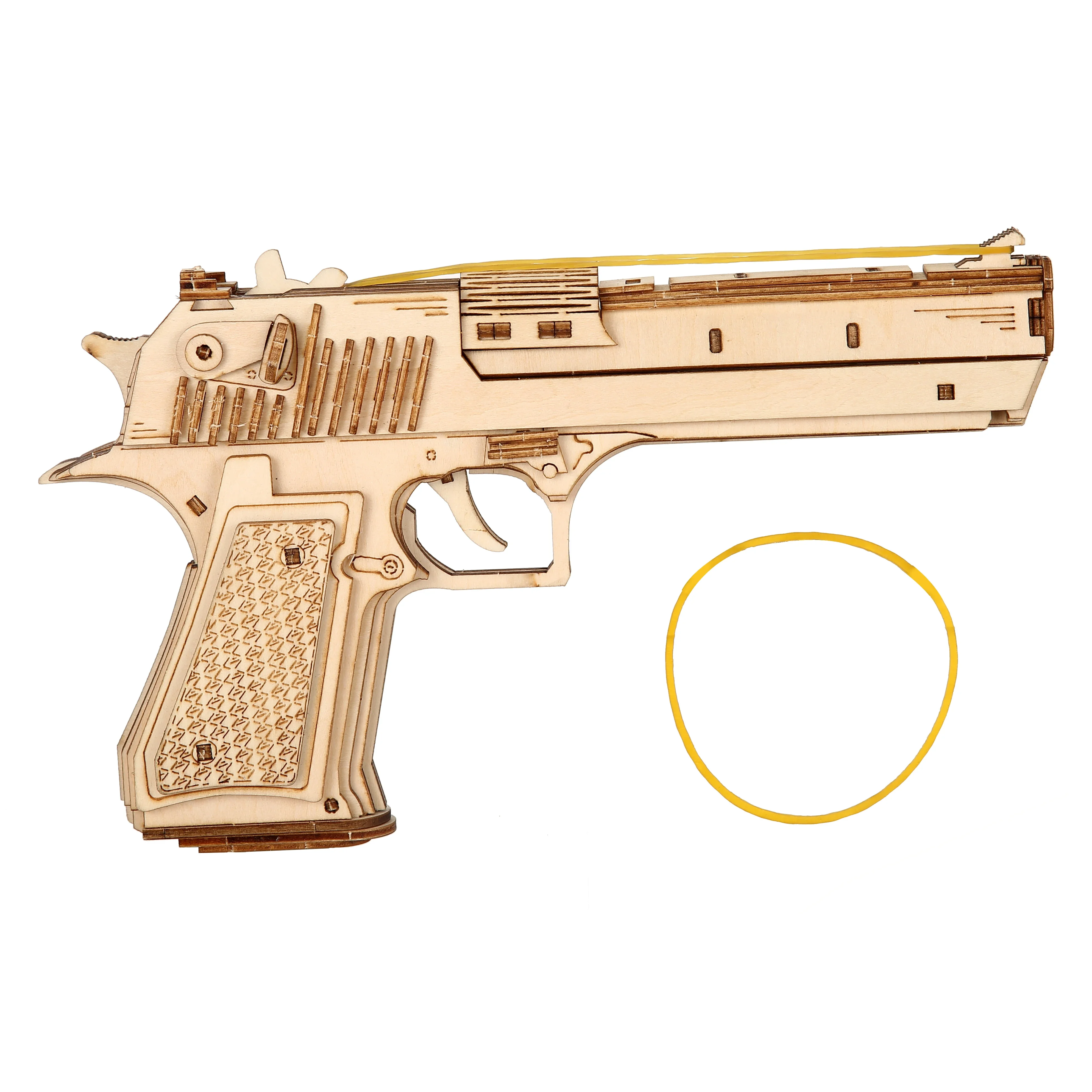 Pistol 3D Wooden Puzzle, Scale Model,DIY Model Kit, Handcraft Gift,Home Decoration,Mechanical Model Kit, Building Toy
