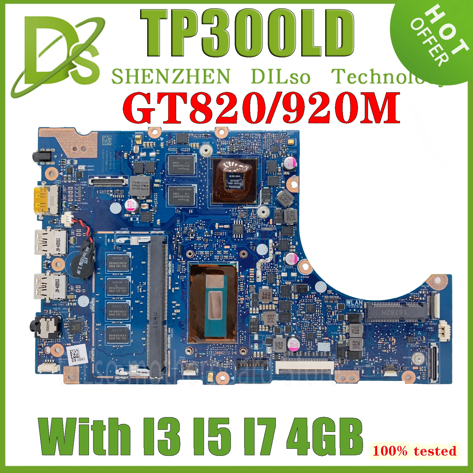 

TP300LA_MB Laptop Motherboard For ASUS TP300L TP300LD TP300LA TP300LJ TP300LAB Q302L Mainboard 100% Tested I3 I5-5200U I7 4G