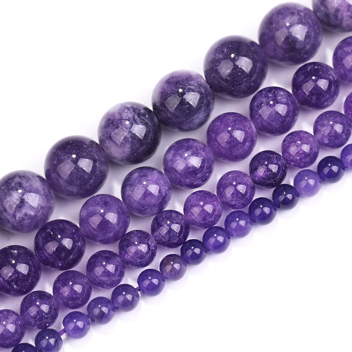4/6/8/10mm Naturstein Lila jade Kristall Perlen Runde Lose Perlen Für Schmuck Machen DIY Armband Halskette Accessroies