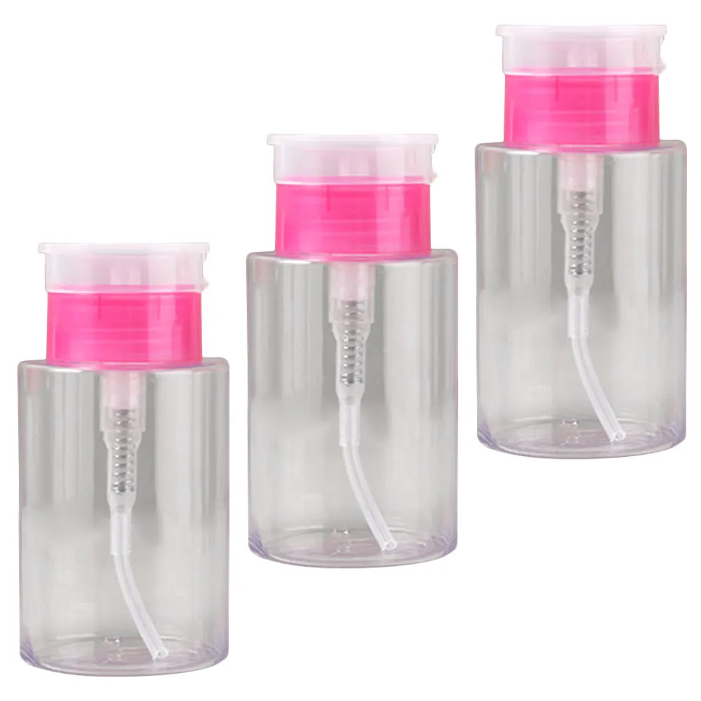 3개입 프레스 병 네일 클리너 빈 펌프 디스펜서 리필 가능한 여행용 액체 보관 용기 메이크업 리무버 네일 폴리쉬