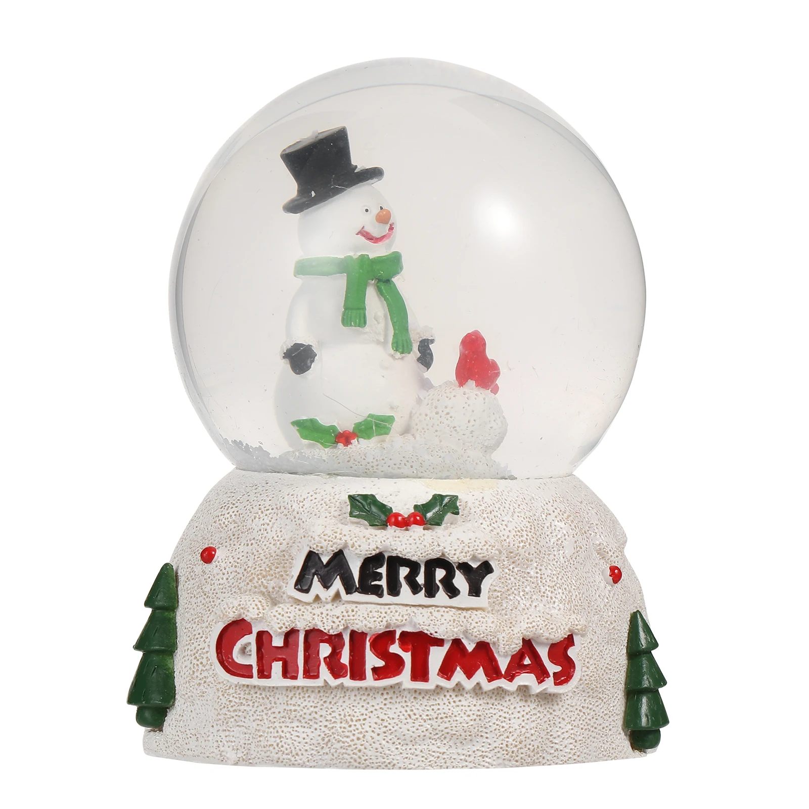 

Glowing Crystal Ball Ornament Snowman Globe Operated Christmas Shine Child