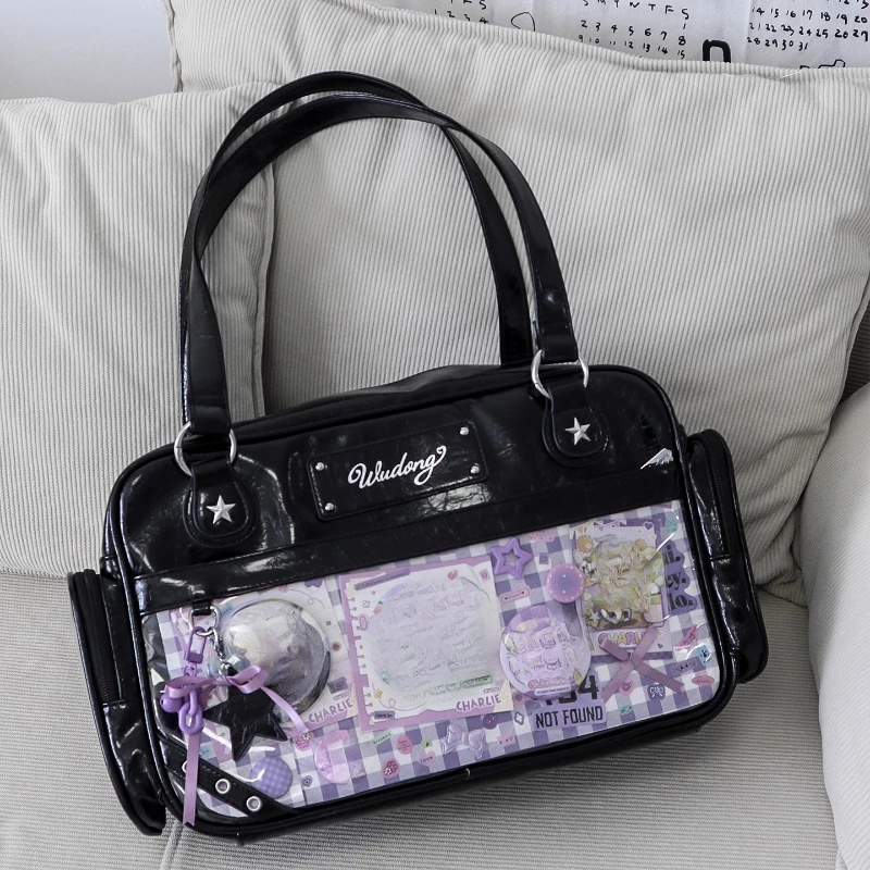 

Transparent Vintage Simple Casual Women's Handbags Streetwear Y2k Aesthetic Shoulder Underarm Bag All Match Chic Trendy Ita Bags