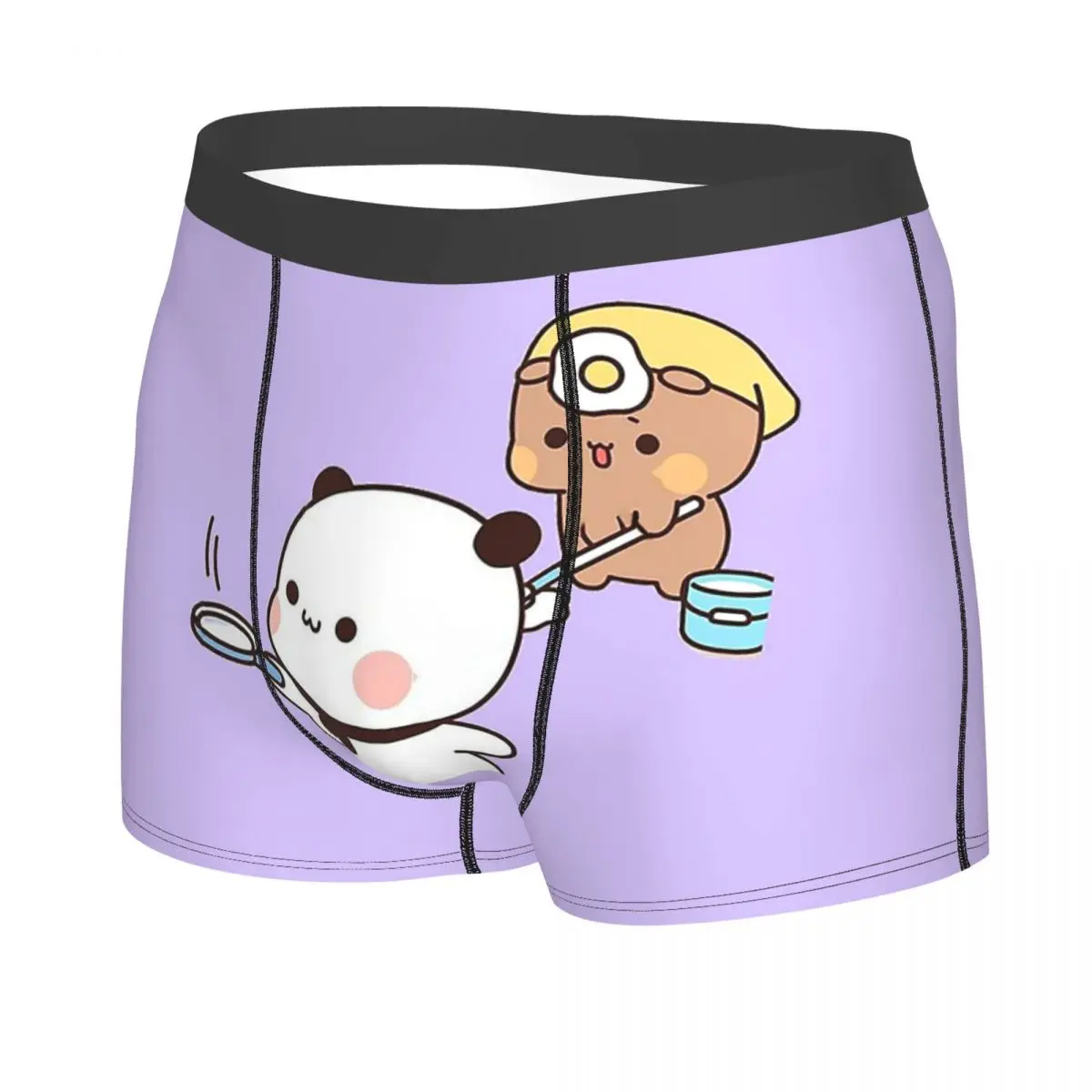 Calzoncillos Boxer cortos Panda Bear Bubu y Dudu, bragas para parejas, ropa interior transpirable para hombre, regalos para novio