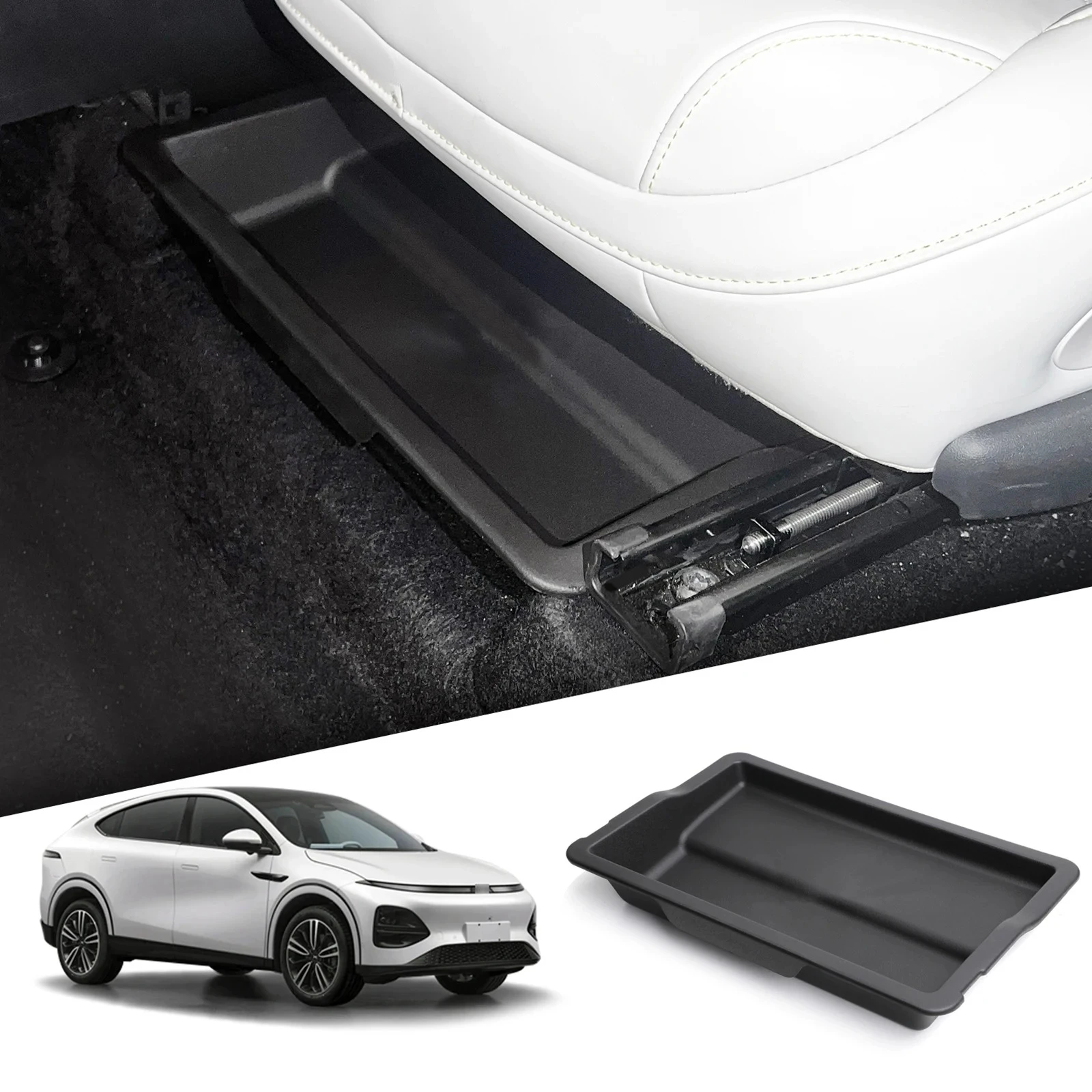 

For Xpeng Xiaopeng G6 23-24 Under Seat Storage Box Car Drawer Type Organizer Storage Front Seat Lower Box Case Accessories