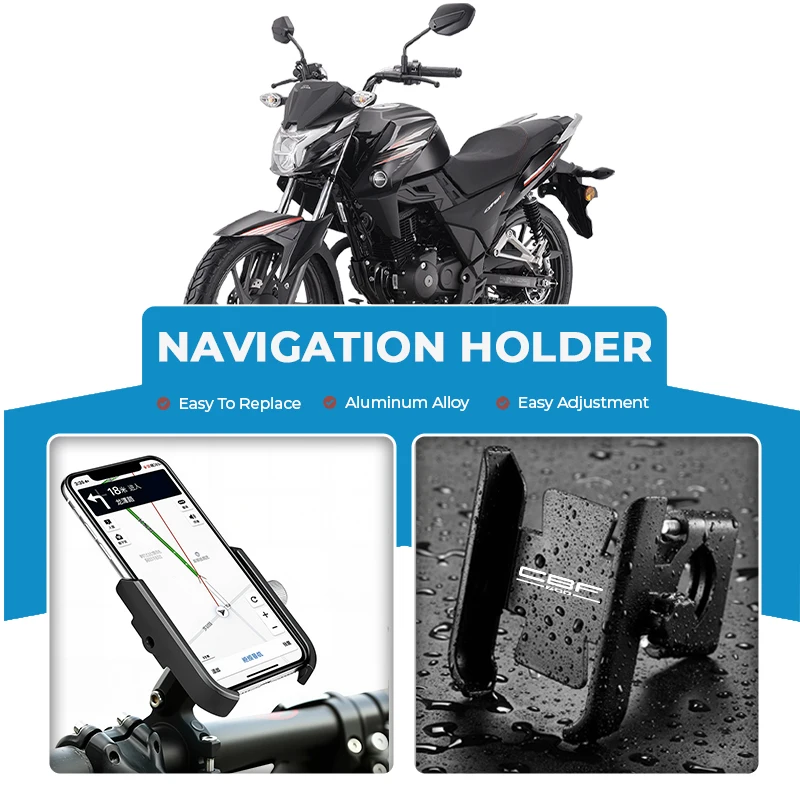 

Alloy Motorcycle Cell Phone Support Bracket Mirror Mount Navigation Stand For GPS CBF 125 150 250 1000 CBF600 CBF1000 CBF125