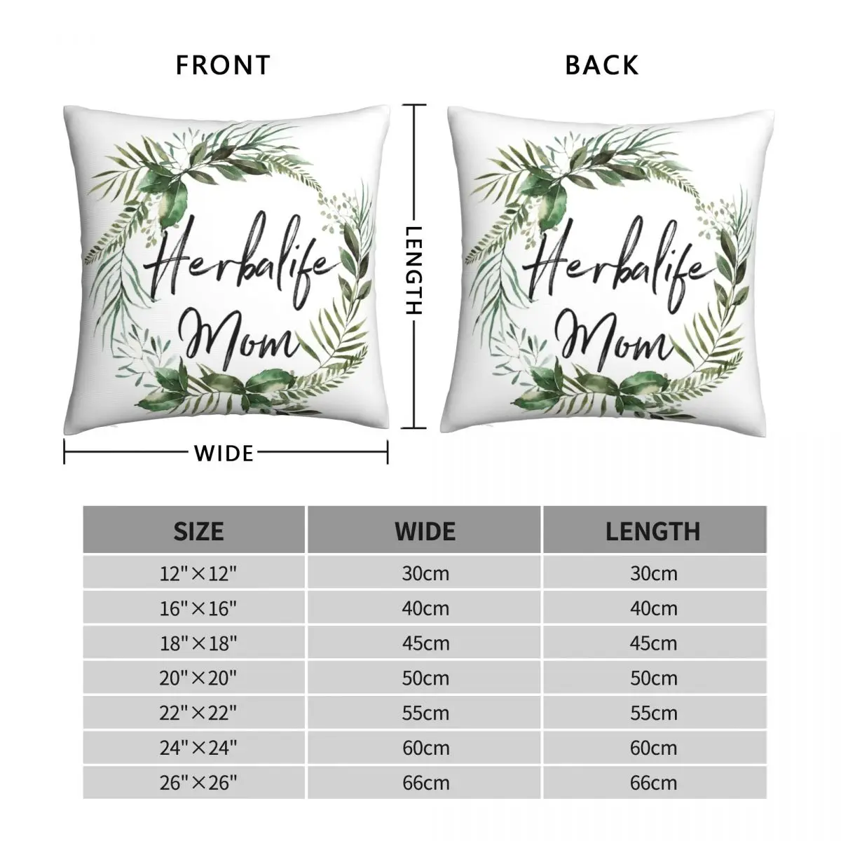 Herbalife Mom Square Pillowcase Polyester Linen Velvet Creative Zip Decorative Throw Pillow Case Bed Cushion Cover