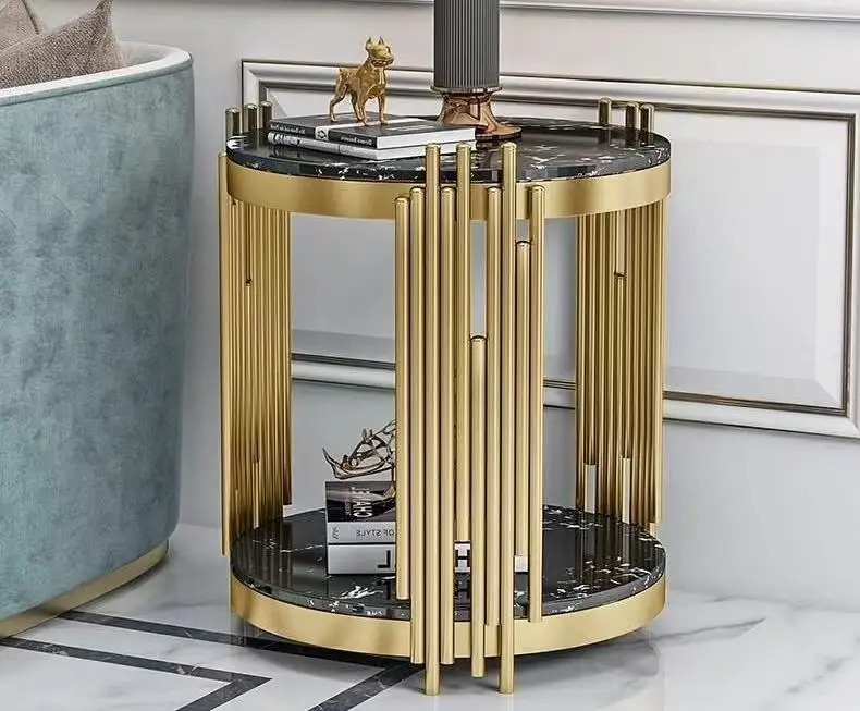 

#Nordic Luxury Sofa Bedroom Rounded Rock Board Living Room Side Table