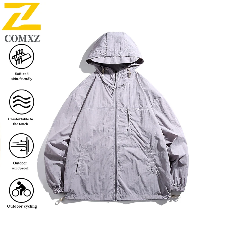 EIAO خمر النمط الأمريكي الأشعة فوق البنفسجية حماية هوديي سترة زوجين UPF50 + فضفاضة تناسب معطف الشمس للمواعدة في المناطق الحضرية في الهواء الطلق السفر 2025 #2