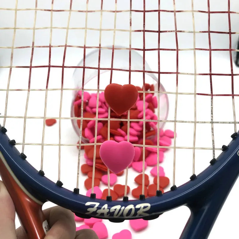 Tennis racket, badminton racket heart-shaped love silicone can't hit the shock absorber, shock absorber particle shock absorber