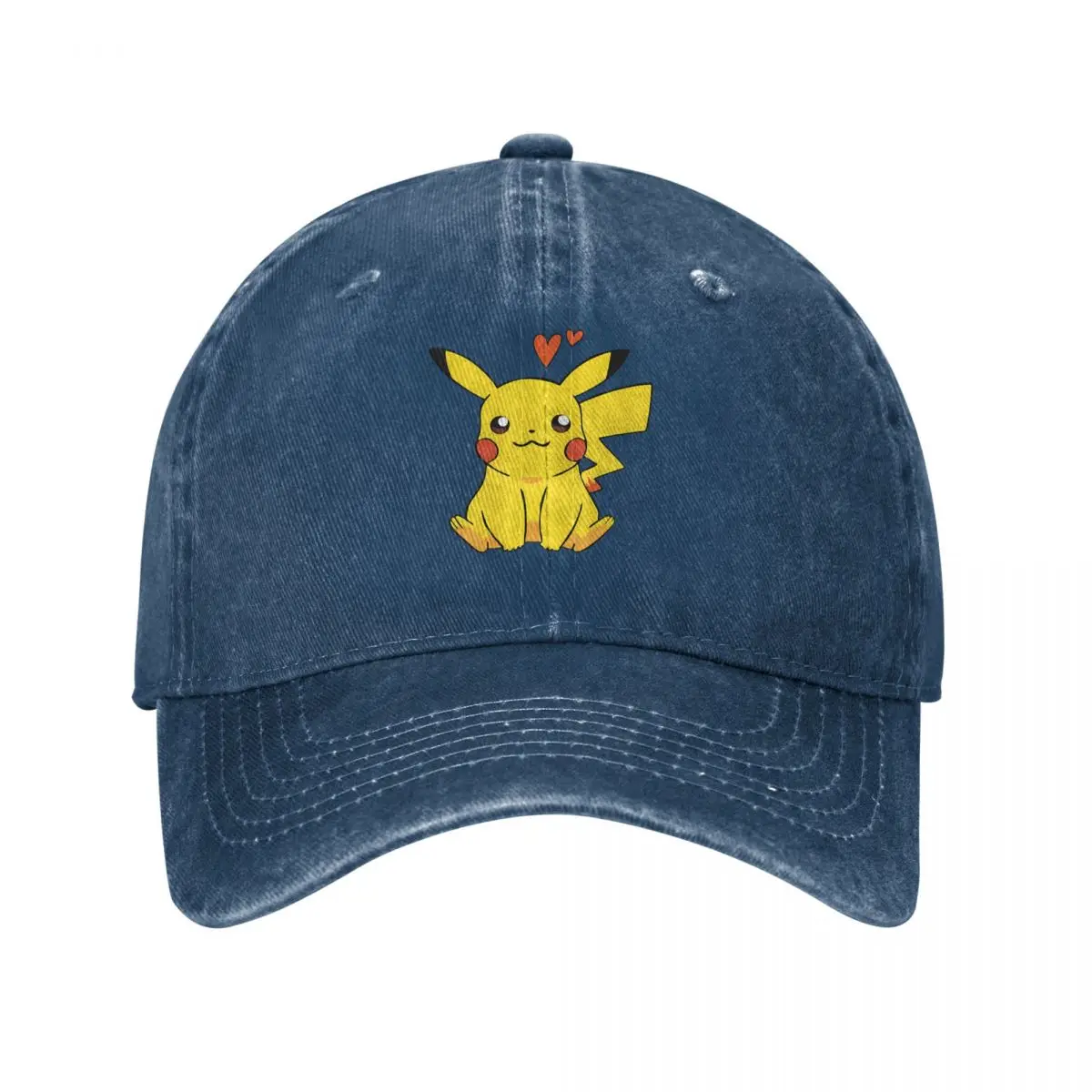 Pokemon Cute Yellow Cat Sticker Baseball Caps Peaked Cap Pocket Monster Pikachu Sun Shade Hats for Men