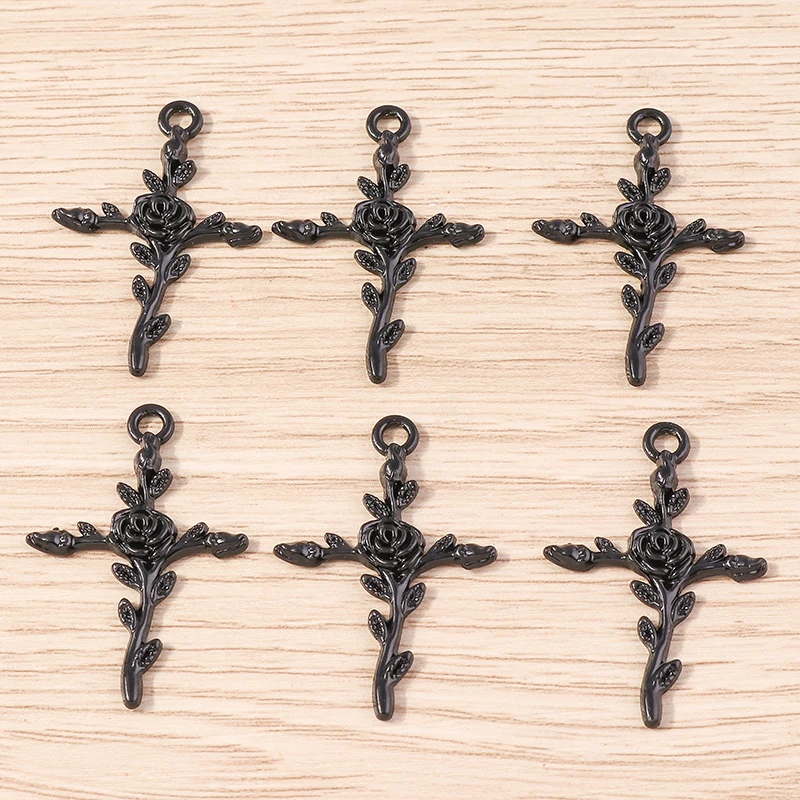 10pcs Cute Alloy Steampunk Cross Charms for Jewelry Making DIY Handmade Drop Earrings Pendants Necklaces Crafts Accessories