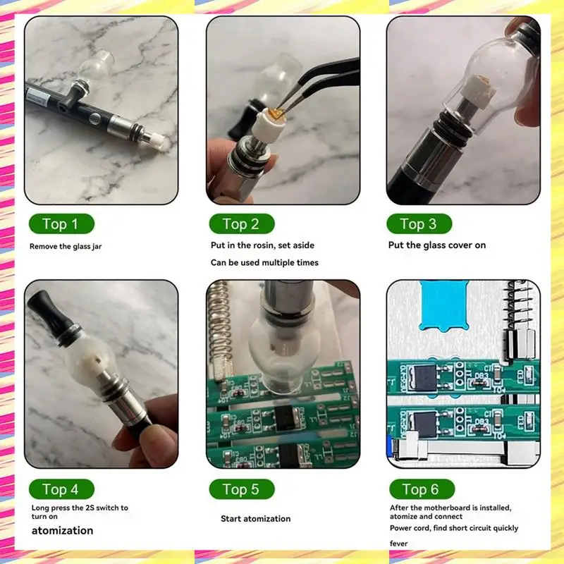 ABJJ Portable Rosin Atomizing Pen Short Circuit Detector,For Motherboard Repair Sprayer Rosin Adapter Flux Pen Repair