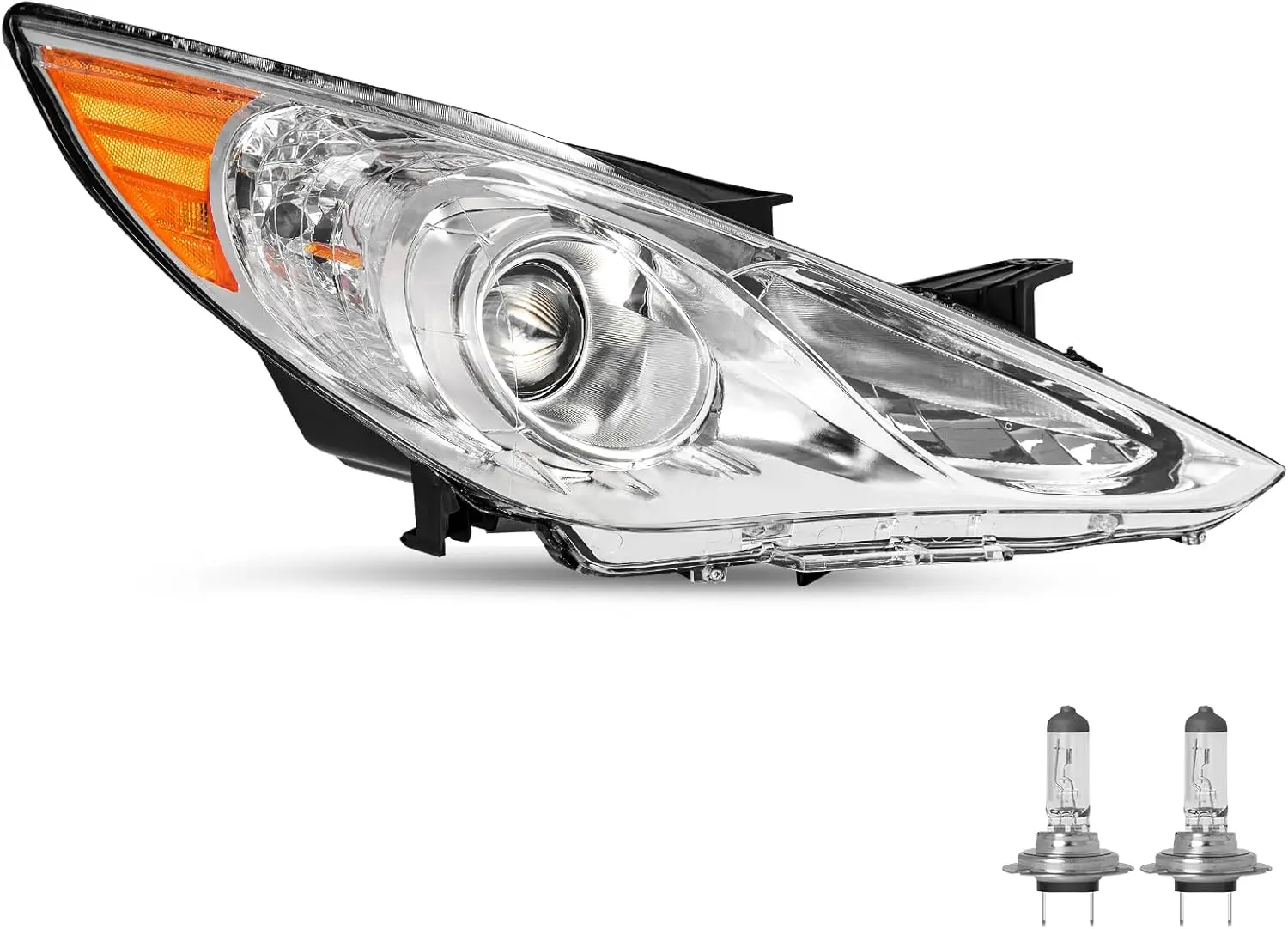 

Halogen Headlight Assembly Compatible with 2011-2014 Hyundai Sonata 4-Door, Not Fit for Hybrid Models, Right Passenger Side (Bul