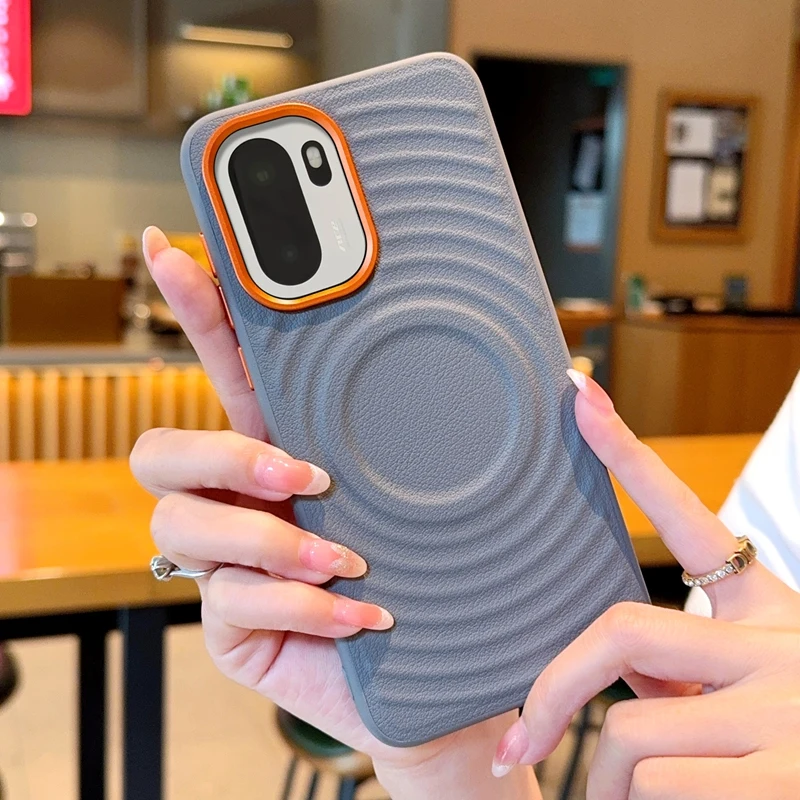 حافظة لهاتف OnePlus ACE 6 ELVEV غطاء هاتف حماية مغناطيسي فاخر بنمط تموج من جلد البولي يوريثان مقاوم للسقوط #6