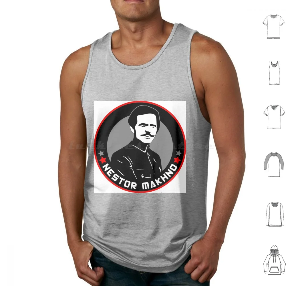 Nestor Makhno Tank Tops Print Cotton Ukraine The Black Army Anarchy Anarchist 1920S Black Politics Political Libleft