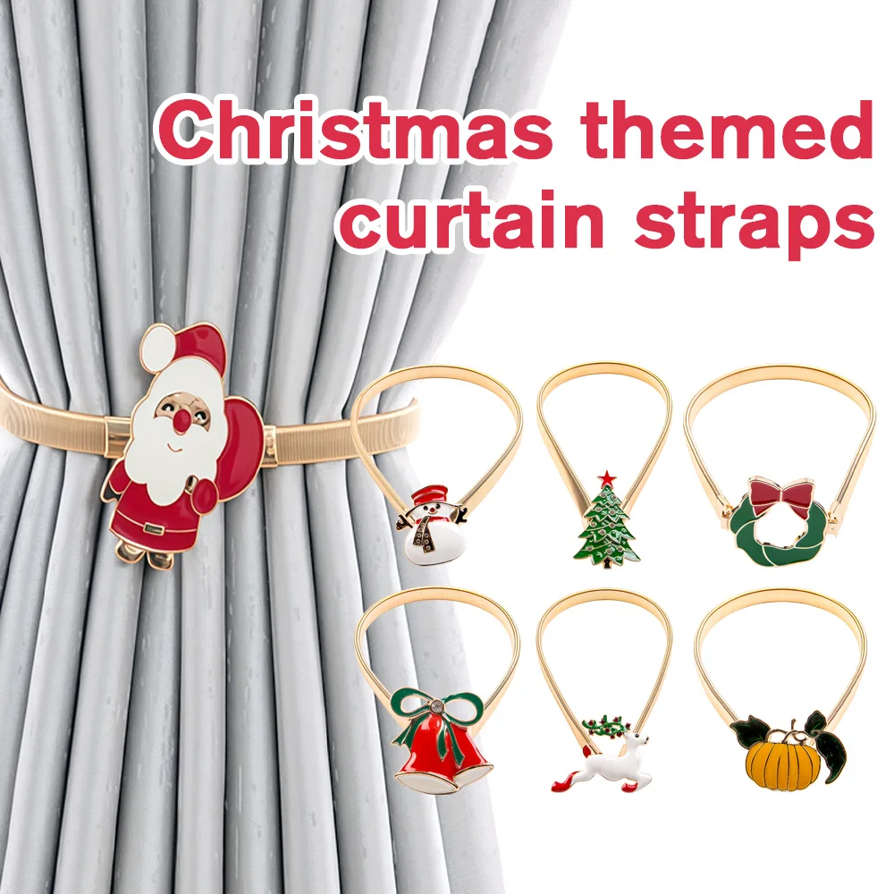 

2pcs Christmas Curtain Buckles Curtain Tiebacks for Bedroom Living Room Window Curtain Home Accessories Christmas Decoration