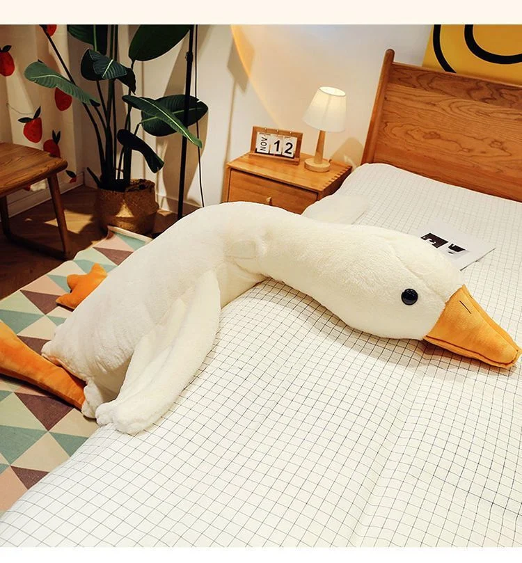 Giant Long Plush White Goose Toy Stuffed Lifelike Big Wings Duck Hug Massage Throw Pillow Boyfriend Cushion For Girl