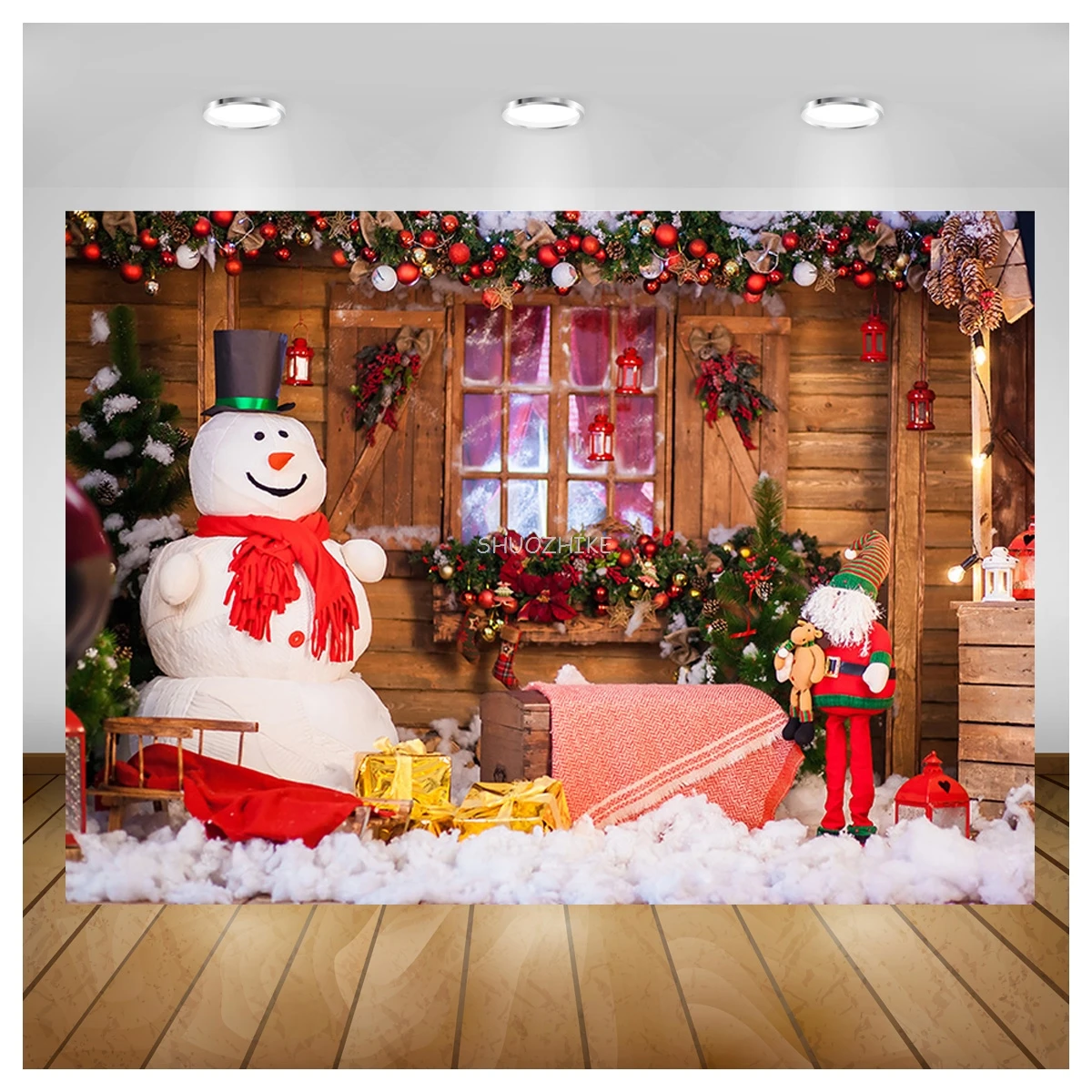 

SHUOZHIKE Christmas Decor Backdrop Baby Tree Gift Photography Background Photocall Photographic Prop Photo Studio SDJ-01