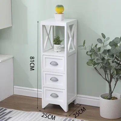 

Seam Cabinet American Retro Corner Storage Drawer Solid Wood Super Narrow 25cm Chest Of Drawers Mini Bedside Toilet Gap Cabinet