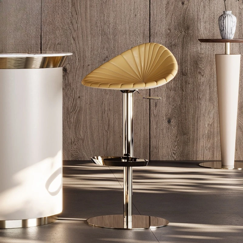 Light luxury stainless steel bar chair liftable rotating bar chair simple