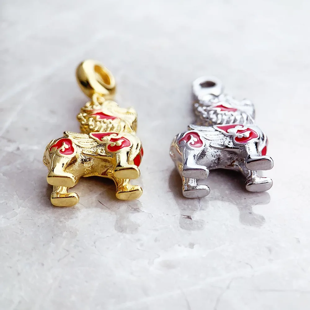 Chinese Pixiu Pendant 925 Sterling Silver Dangle Charm For Women Men Vintage Fine Jewelry Protection Gift