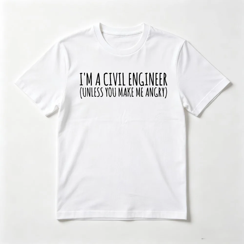 Minimalism Style Civil Engineer Funny Printed Man T-Shirt Casual Fashion Loose Summer Harajuku Short Sleeve Breathe Comfort Tees