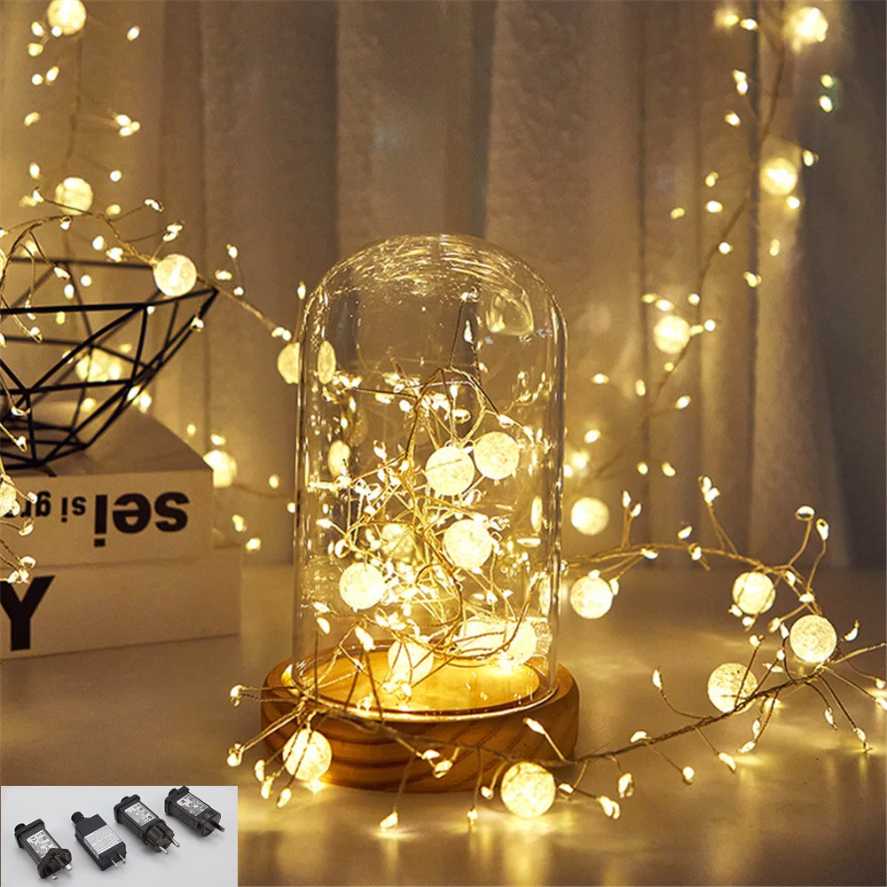 6m 400leds Ball String LED Decor Lights Fairy Lights Copper Wire Light String Xmas Garland Home Party Decorative