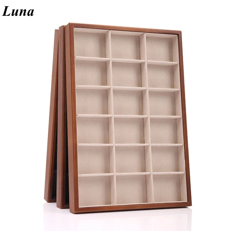 

18-Slot Velvet Jewelry Tray, Versatile Display and Storage Box for Bracelets, Watches, and Accessories