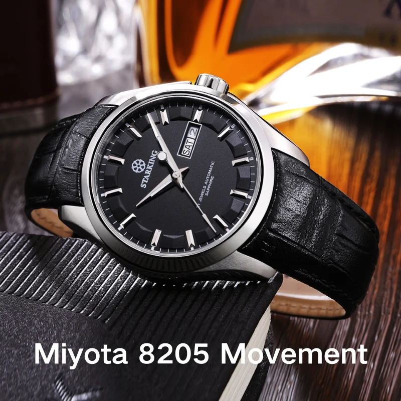 

Men's Automatic Self-Winging Watch Classic Series 37mm Dial with Miyota 8205 Movement Sapphire Mirror Day/Date 5ATM