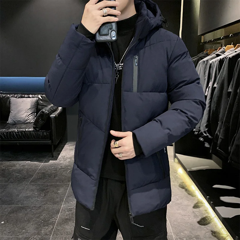 

Мужская толстая куртка-пуховик с капюшоном, повседневные теплые парки, толстая ветрозащитная куртка, мужская качественная хлопковая стеганая куртка с капюшоном, верхняя одежда