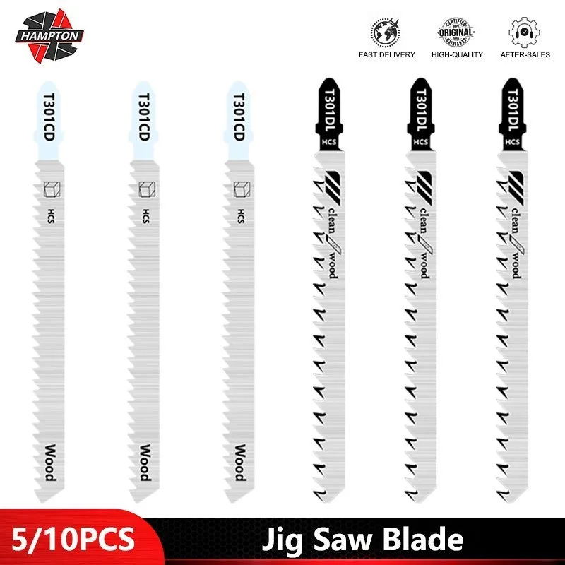 HAMPTON Jig Saw Blade 1/5/10pcs T301DL T301CD T-Shank Handle Tools for Wood Tools Cutting Jig Saw