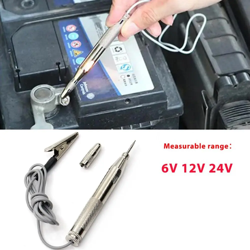 Car Light Circuit Tester Lamp Voltage Auto DC 6V 12V 24V Copper Test Pen Detector Probe Light System Test Probe Lamp