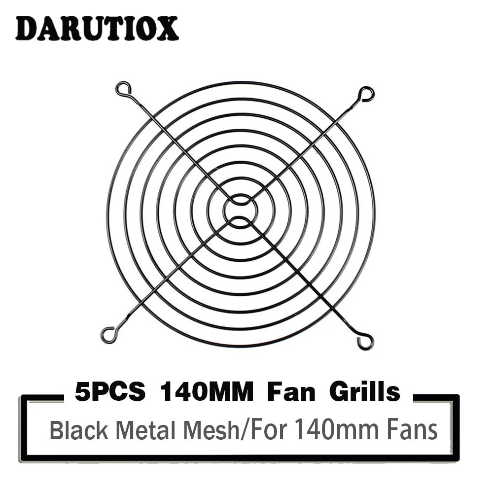 5 Piecces 140mm Fan Grills 140x140m Metal Mesh Finger Protector for 140mm Fan PC Laptop Computer Case Fan LED Fans