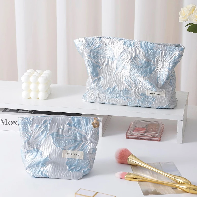 Nueva Mini bolsa de cosméticos de flores para mujer, artículos de tocador portátiles, bolsa organizadora para el cuidado de la piel, bolsa para llaves y monedas, bolsa de artículos de tocador de viaje