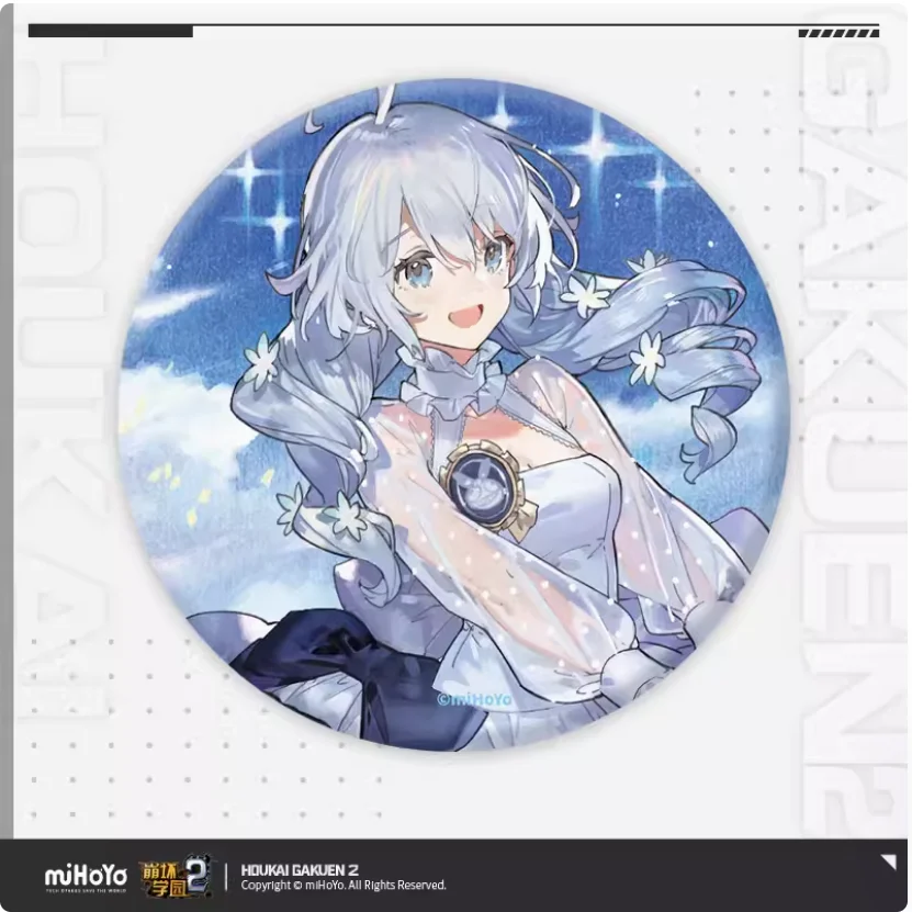 2024 Anime Houkai Gakuen 2 At a Time of Clarity Series Tinplate Badge Cartoon Figure Raiden Mei Baji Brooch Button Gift