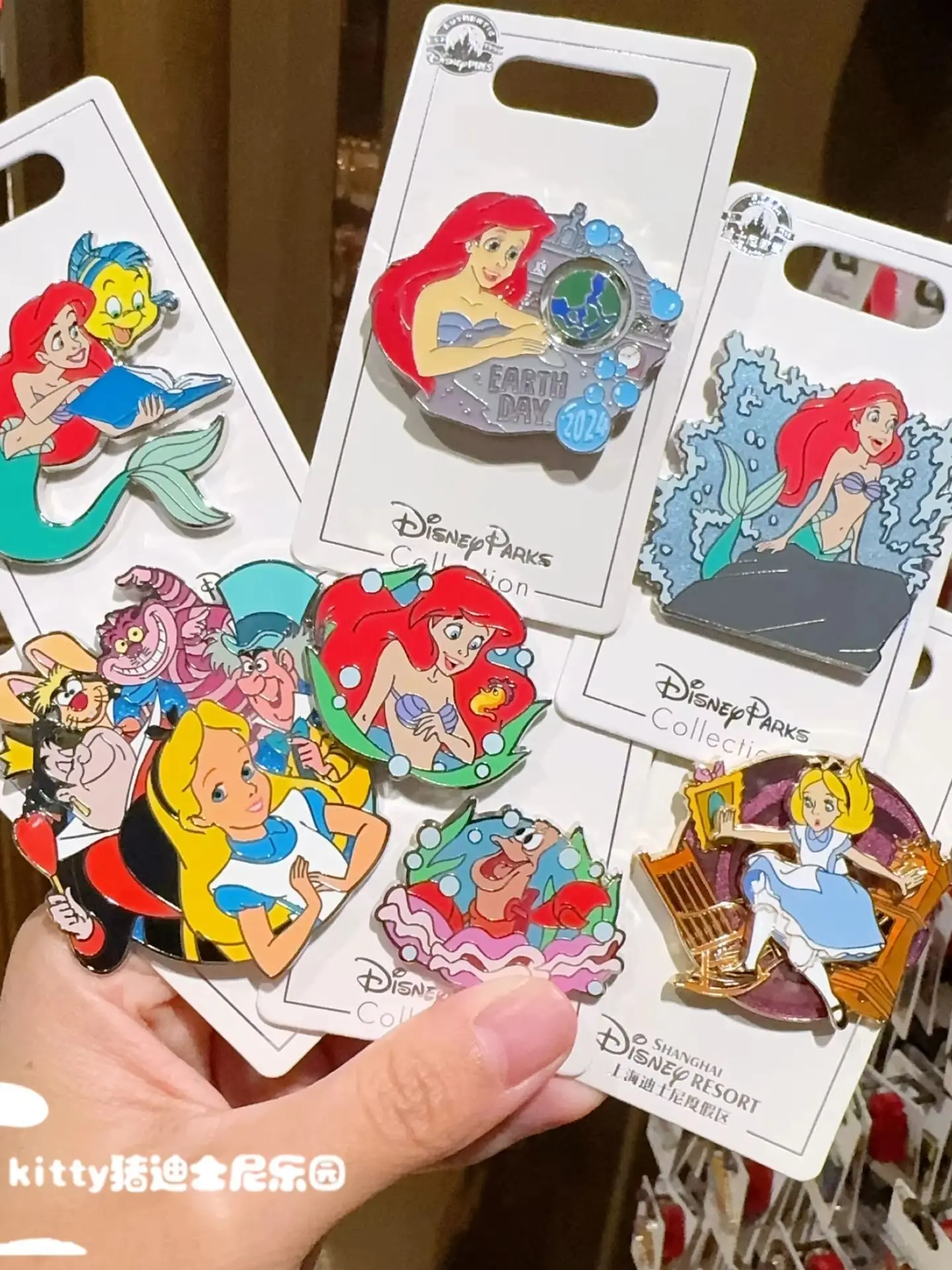 Disney Alice In Wonderland Little Mermaid Ariel Metal Enamel Pin Cartoon Princess Brooch Backpack Clothes Decor Collectible view 5