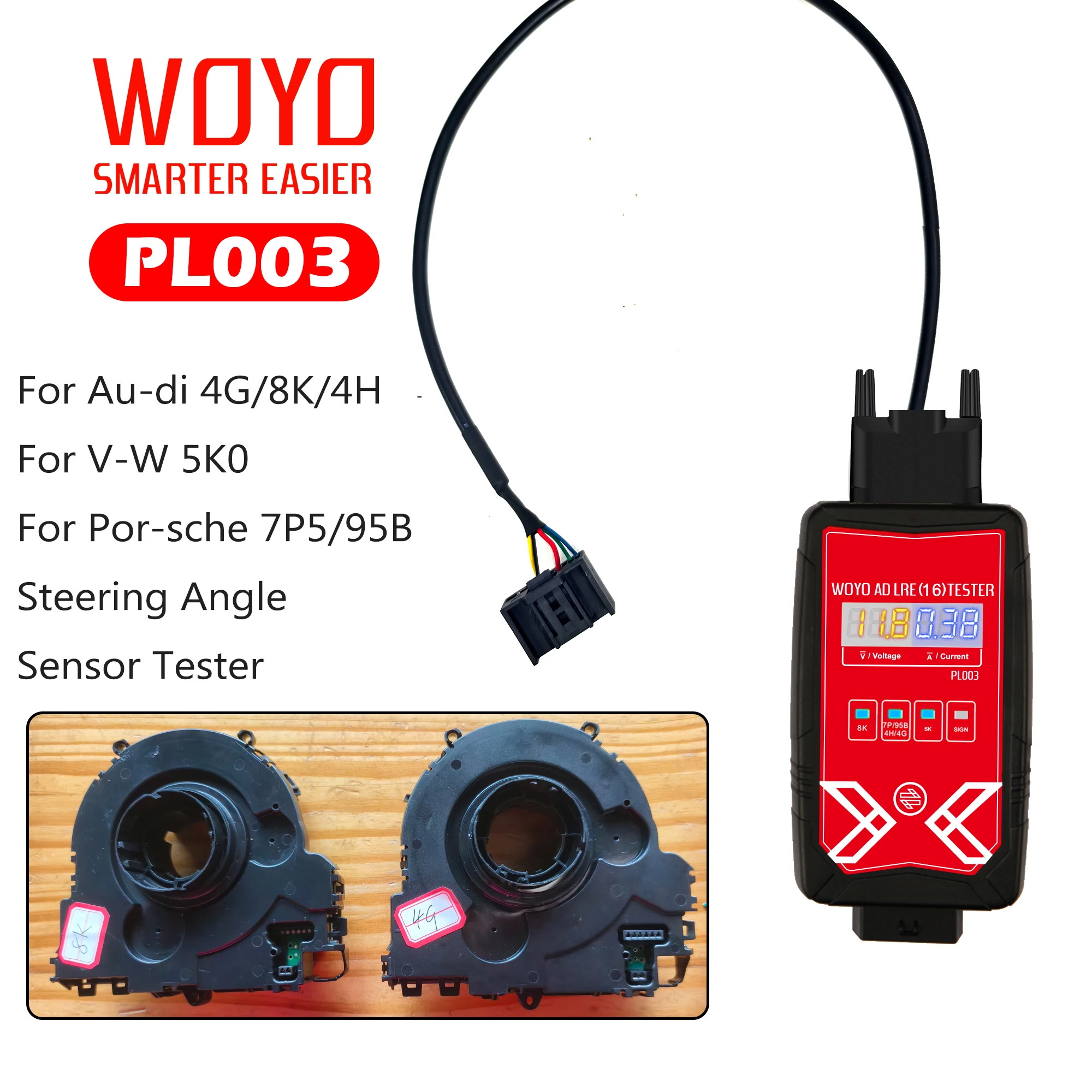 

Bench Auto Diagnostic Steering Angle Sensor Tester WOYO PL003 Spring With Electronics Detector on FOR 4G 8K 4H for au-di