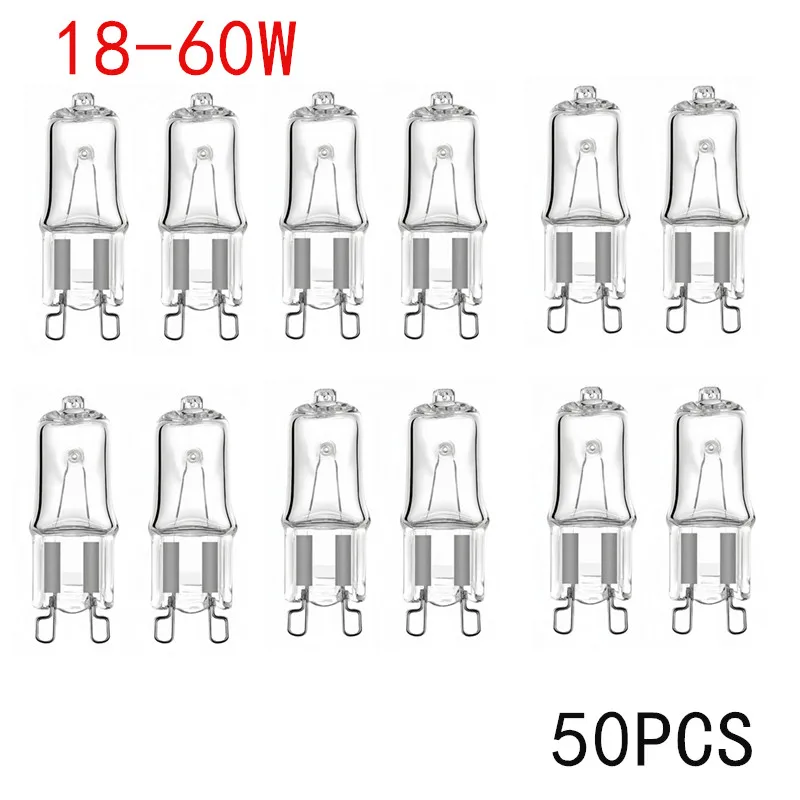 Eco Halogen Light Bulb G9 Capsule 230V Inserted Beads Crystal Lamp 25W 40W 60W LED Replacement Halogen Bulb Pack of 1/5/10/50PCS