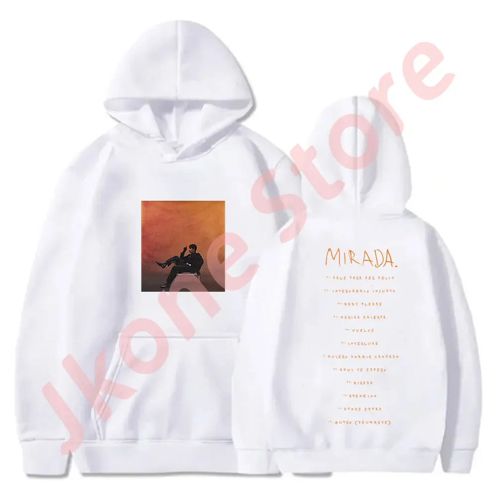 Ivan Cornejo Album Cover Hoodies, Mirada Tour Merch Hooded, Hommes et Femmes, Mode Décontractée, Manches sulf, PVD, 2024