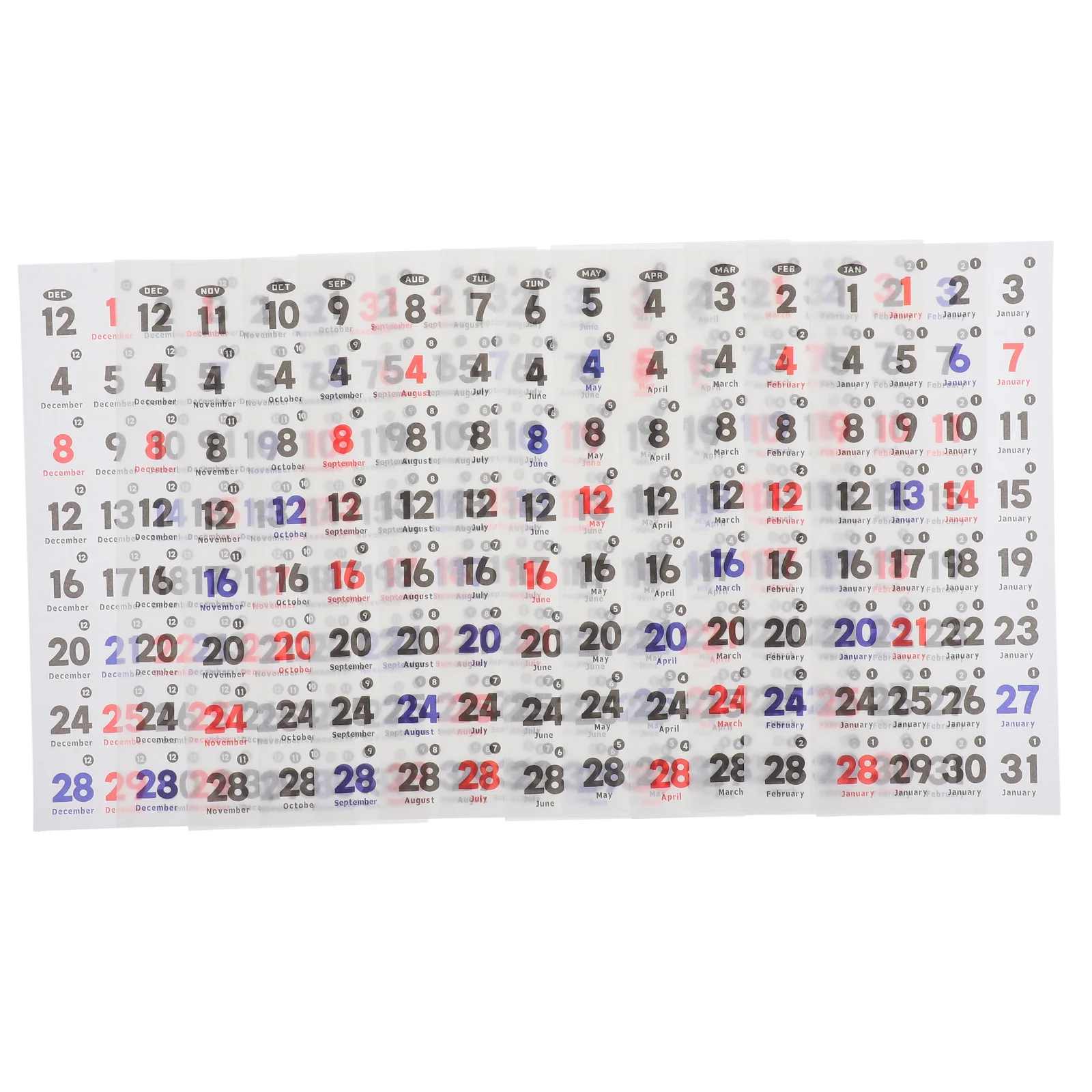 

1 set Date Stickers Planner Calendar Washi Paper Daily Monthly Journal Colored Year Sticker Labels