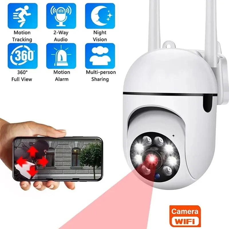 Wall-WiFi Camera 1080P HD Night Vision 2.4G hotspot 360° Rotate Anti-theft Monitor Security Surveillance Smart Camera for Phone