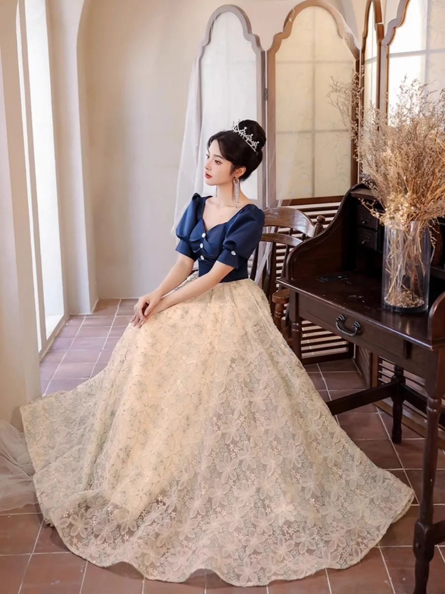 Abito da donna Nuovo spettacolo di pianoforte di alta qualità Cena di compleanno Incontro annuale Host Nicchia Autunno Abbigliamento di fascia alta