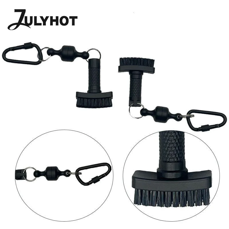 Mini Golf Dry Cleaning Brush With Removable Magnet, Heavy Duty Nylon Bristles, Professional Golf Club Cleaning Tool